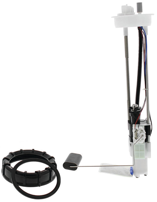 QuadBoss fuel pump module for Polaris Ranger 800 4x4 EFI, showing the complete assembly with electrical connections and fuel inlet.