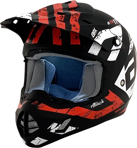 Bill's Exhausts AFX FX-17Y Attack helmet in matte black and red, medium size, with aerodynamic design and ventilation features.