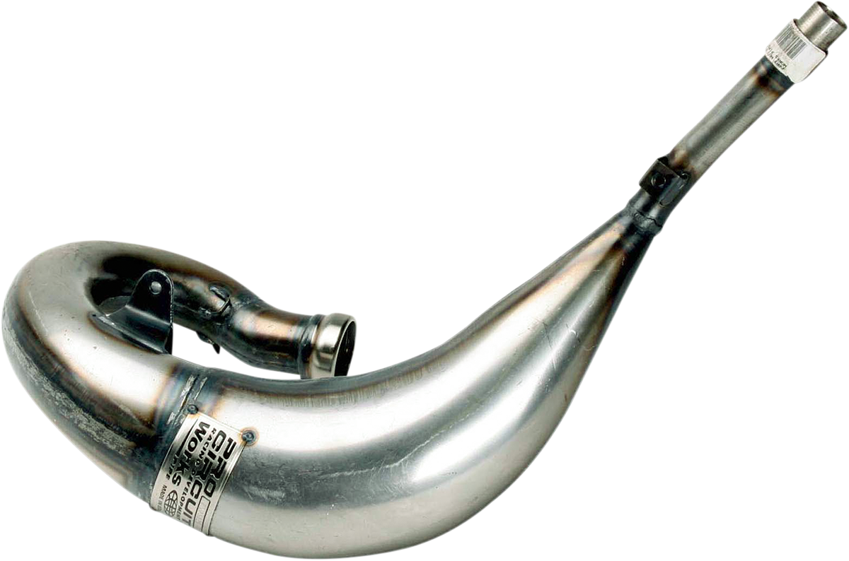 Pro Circuit Works Pipe PY05125 motorcycle exhaust with bare metal finish, high-performance design for motorcycle enhancement