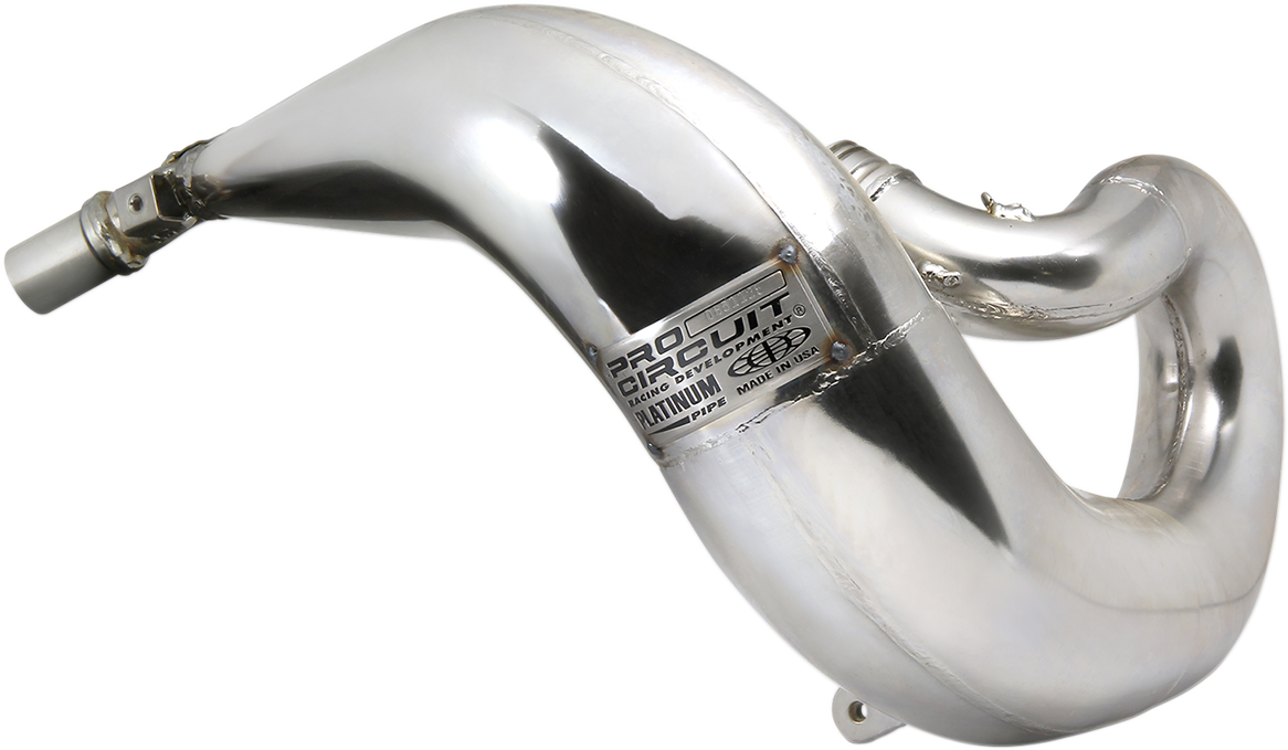 PRO CIRCUIT Platinum Head Pipe for motorcycle exhaust system, high-performance metal component with polished finish.