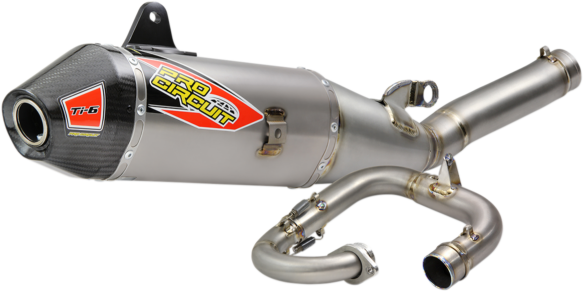 Pro Circuit Ti-6 exhaust system for off-road and racing vehicles, featuring stainless steel construction and high-performance design.