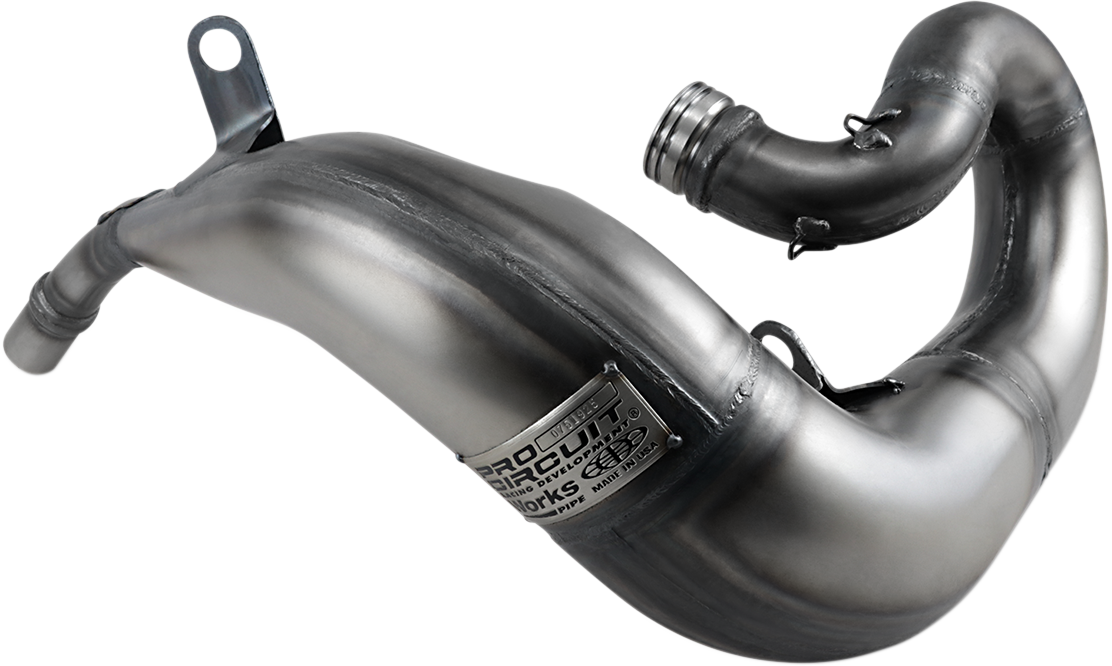 Pro Circuit Works Pipe 0751925 motorcycle exhaust with bare metal finish, high-performance motorcycle exhaust system.