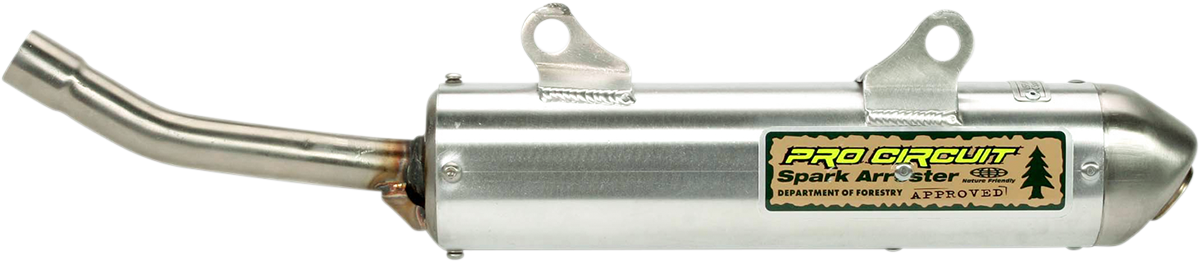 PRO CIRCUIT spark arrestor silencer for CR250R 1992-1996 motorcycle, showing the metal mesh and mounting details.