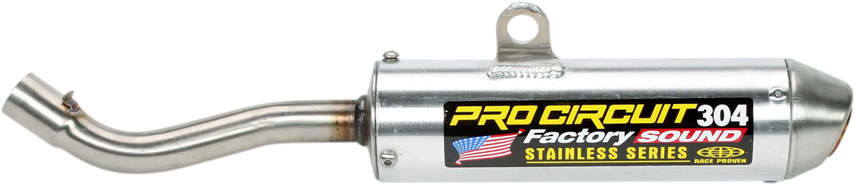 PRO CIRCUIT 304 motorcycle silencer exhaust with high performance design and noise reduction, shown in the image.