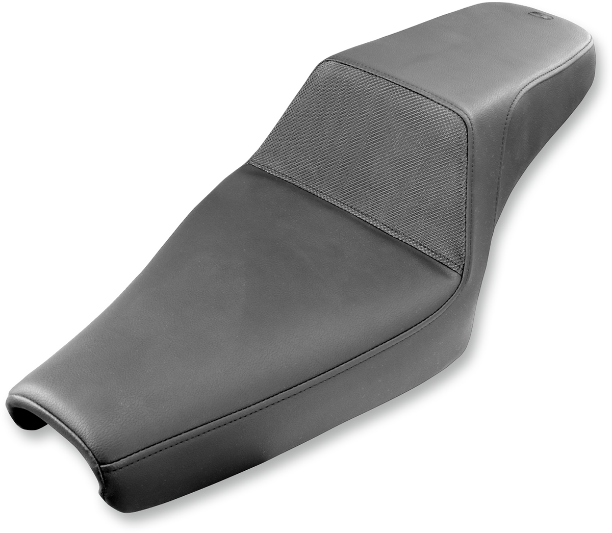 Black SADDLEMEN Step-Up Seat with gripper surface for XL motorcycles, designed for comfort and grip.