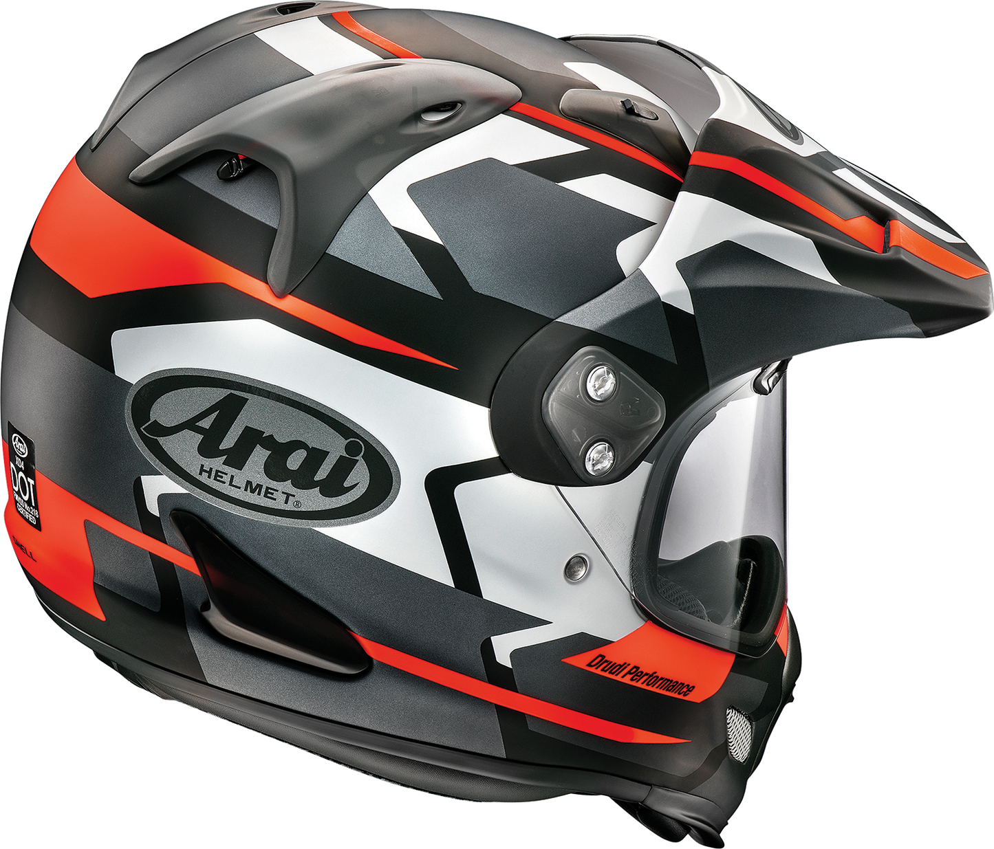 Arai XD-4 Depart helmet in black and silver frost, small size, featuring aerodynamic design and ventilation for motorcycle riding.
