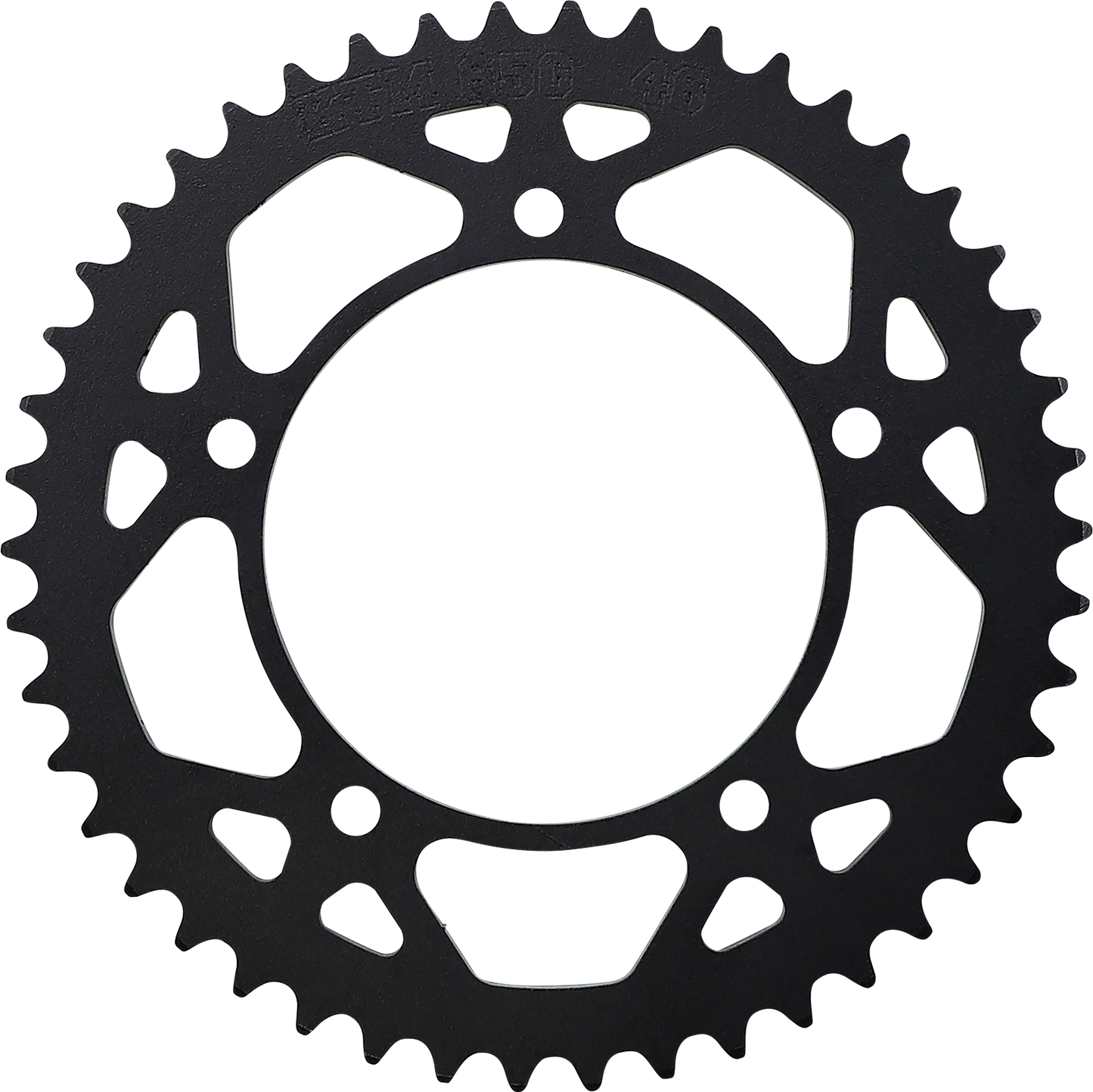 Moose Offroad 46-tooth rear sprocket for Husqvarna and KTM motocross bikes, showing the metal sprocket with teeth.