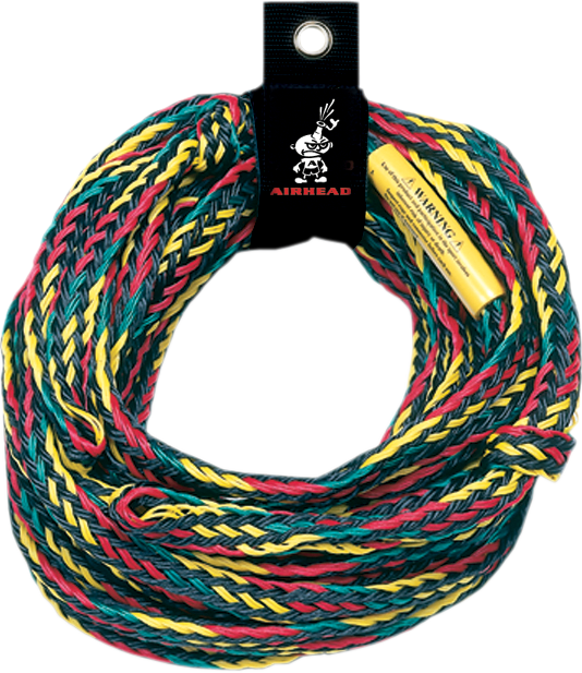 Airhead 4-Rider water tow rope from Bill's Exhausts, featuring durable nylon construction and secure handle grips.