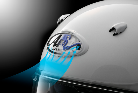 Diamond white Arai Helmets XGF duct front intake vent for Contour-X helmets, replacement part with part number 102005.