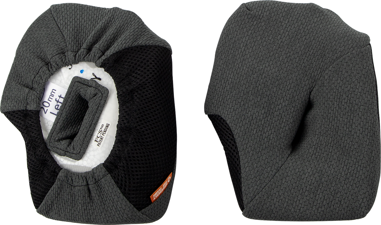 Arai Helmets XD-4 cheek pads with FCS® in 20mm, showing close-up of the padded interior designed for motorcycle helmets.