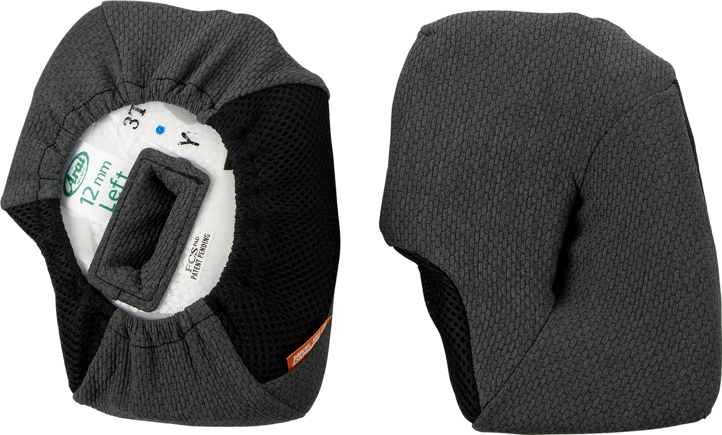 ARAÏ Helmets XD-4 cheek pads with FCS® system, 12mm, designed for motorcycle helmet comfort and fit.