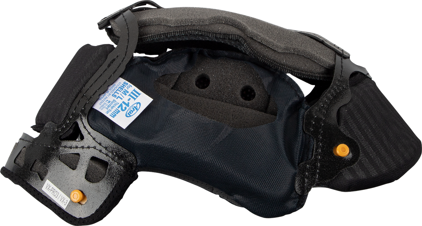 Interior padding for ARAI Helmets XD-4, VX-Pro3, and VX-Pro4 motorcycle helmets, part number 07-5565.