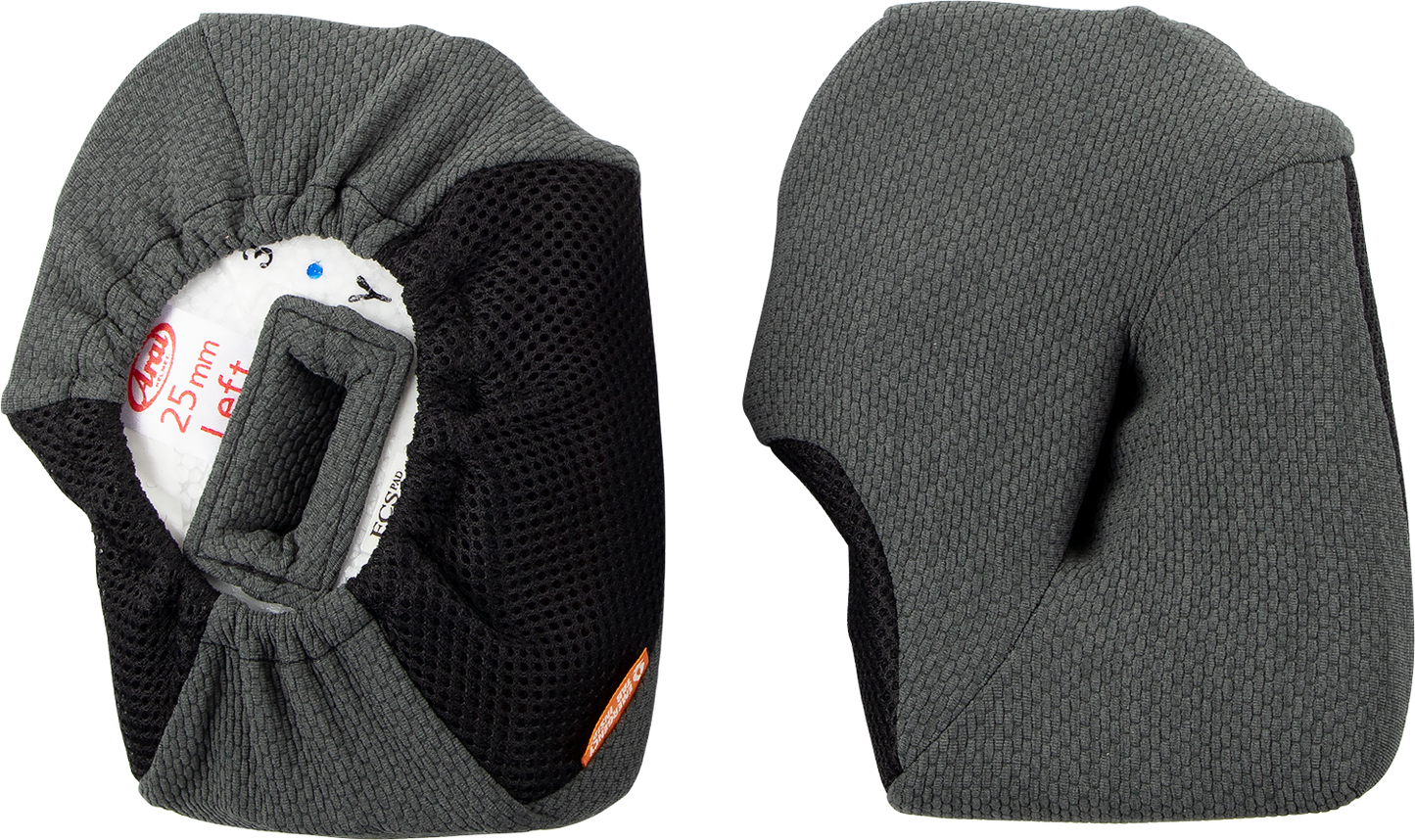 ARAI HELMETS XD-4 cheek pads with FCS® system, 25mm replacement for a comfortable fit in motorcycle helmets.