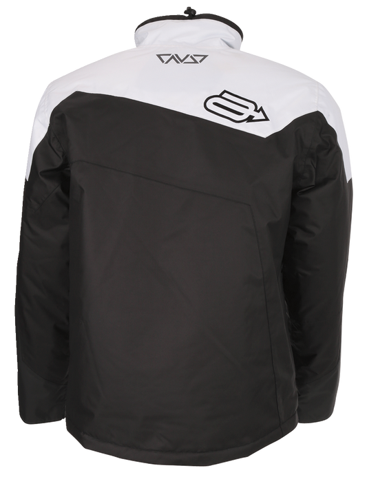 ARCTIVA Pivot 6 waterproof insulated jacket in black and white, large size, showing front view with zipper and hood.