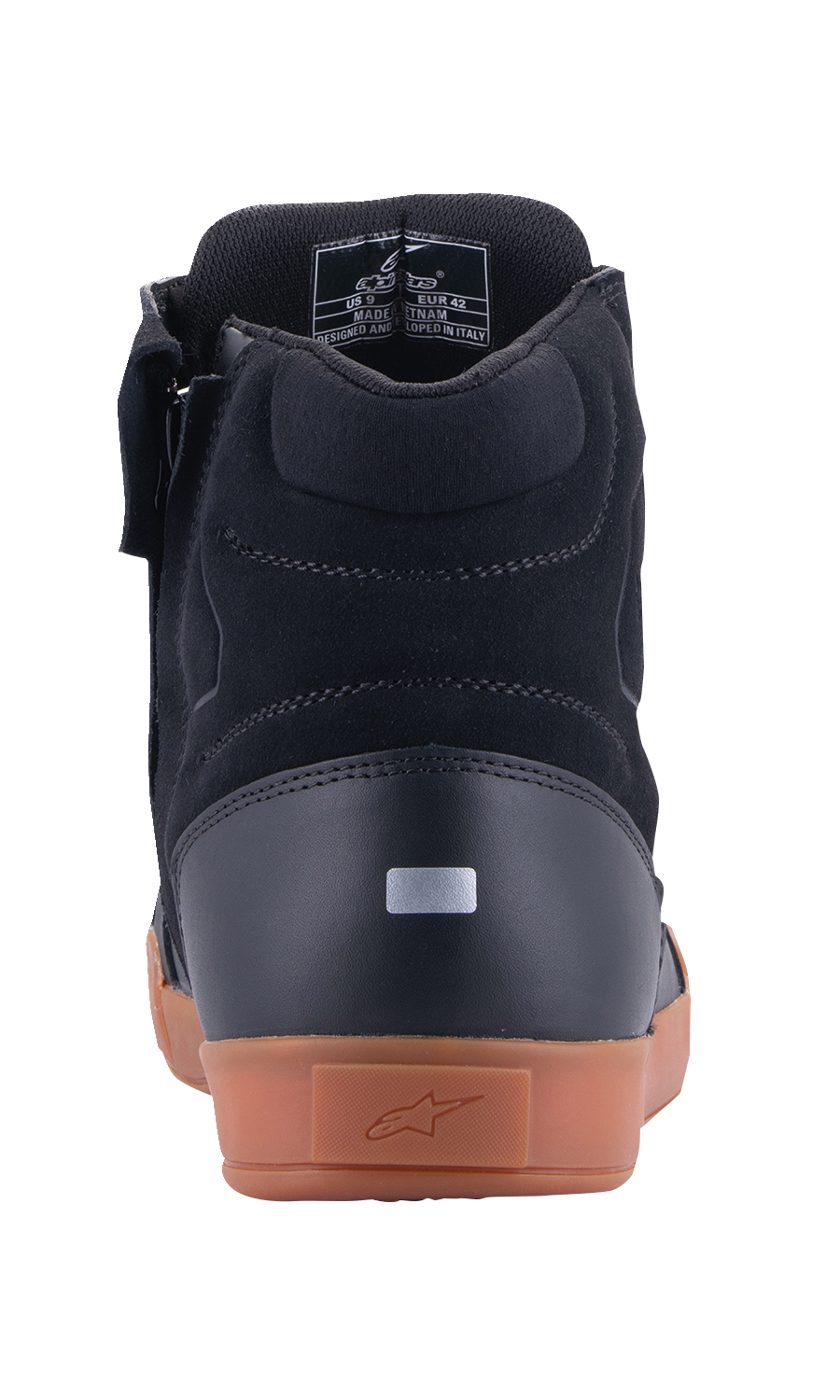 Alpinestars Chrome Waterproof Shoes in black and brown, US 12, EU 45.5, shown in a close-up image highlighting design details.