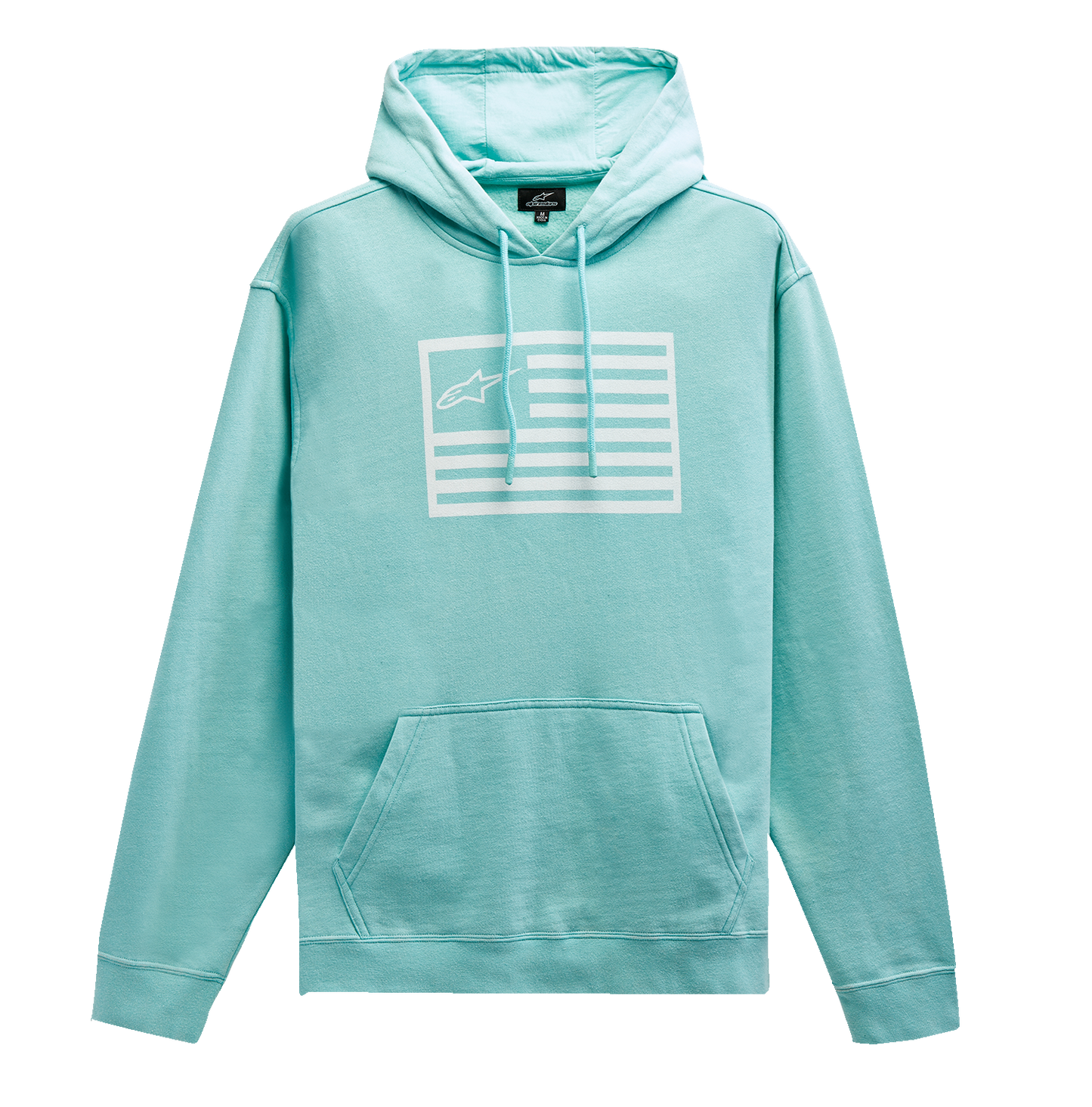 Alpinestars Artifact Hoodie in Light Aqua, medium size, featuring a casual fit and brand logo on the front.