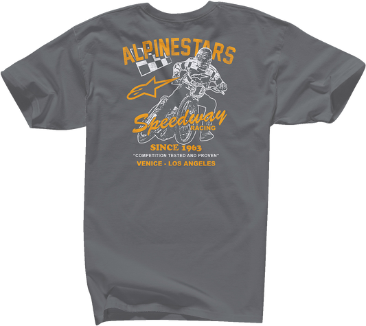 Alpinestars Speedway T-Shirt in charcoal color, XL size, featuring a comfortable cotton fabric with graphic design.