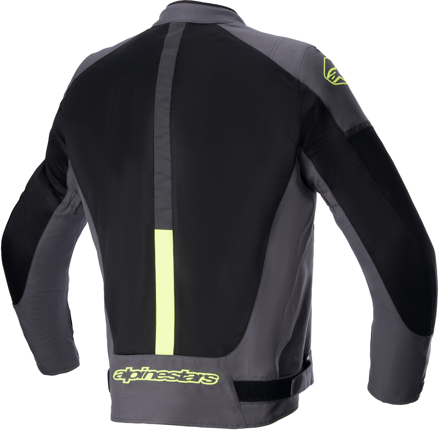 Alpinestars T SP X Superair motorcycle jacket in tar gray, black, and yellow fluo, small size, with protective armor details visible.