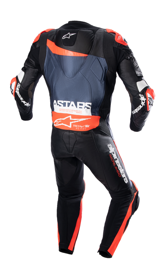 ALPINESTARS, Alpinestars GP Plus v4 Leather Suit – Black/Red Fluo/Dark Blue, US 42 / EU 52 – Part 3150523135752