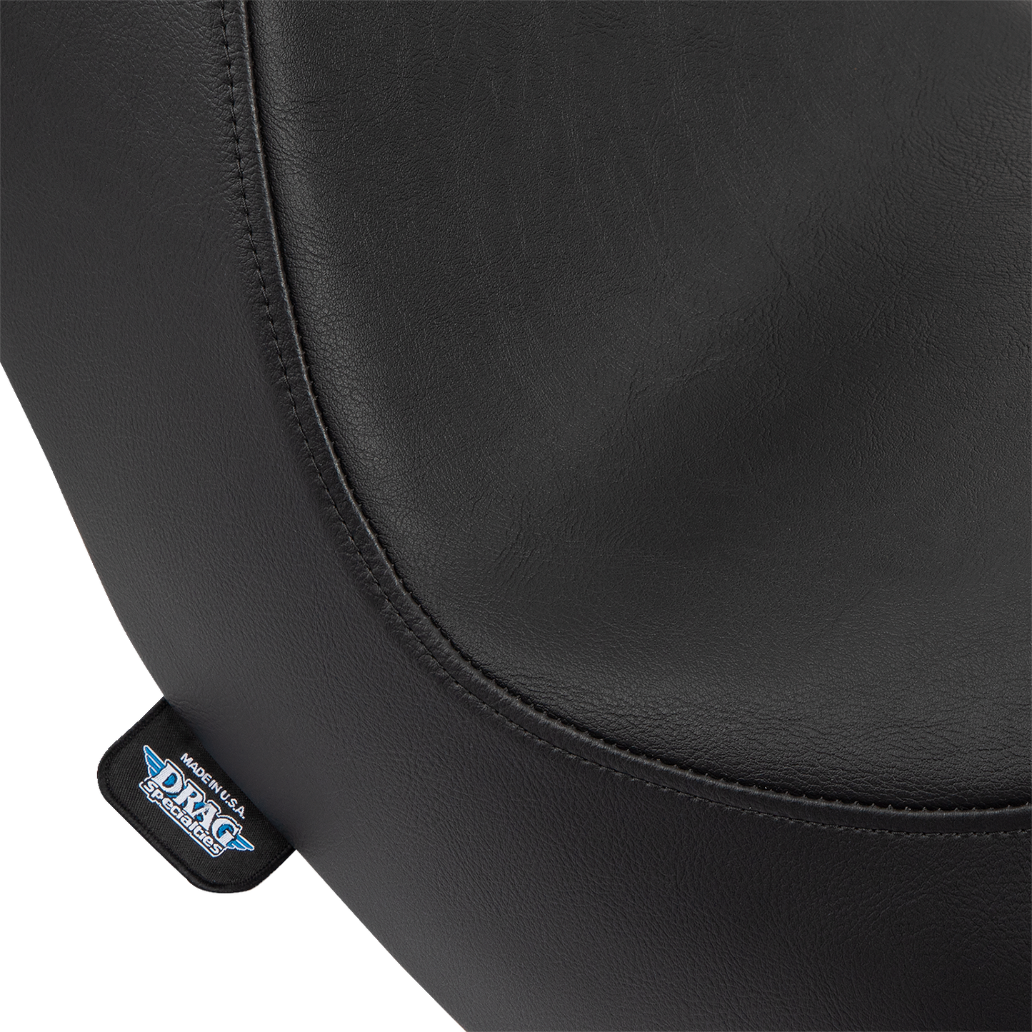 Black vinyl Drag Specialties Predator III 2-up seat for Harley FL/FX 2018-2024, designed for comfortable riding.
