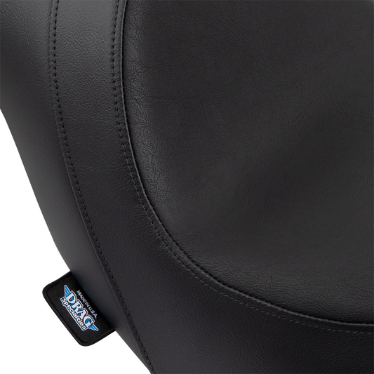 Smooth vinyl Predator seat by Drag Specialties Seats for FLSB/FXLR 2018-2023 motorcycles, shown in the image.