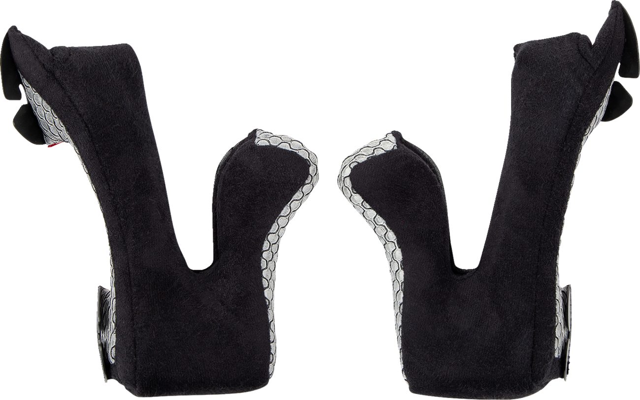 Black Z1R Youth F.I. Cheek Pads in medium size with 15mm thickness, designed for Z1R motorcycle helmets.