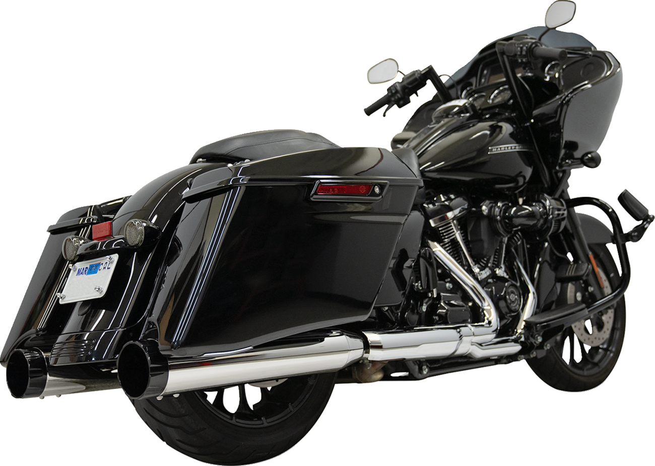 BASSANI XHAUST 4-1/2 inch Slip-On Mufflers with Black End Caps – Part Number 1F745