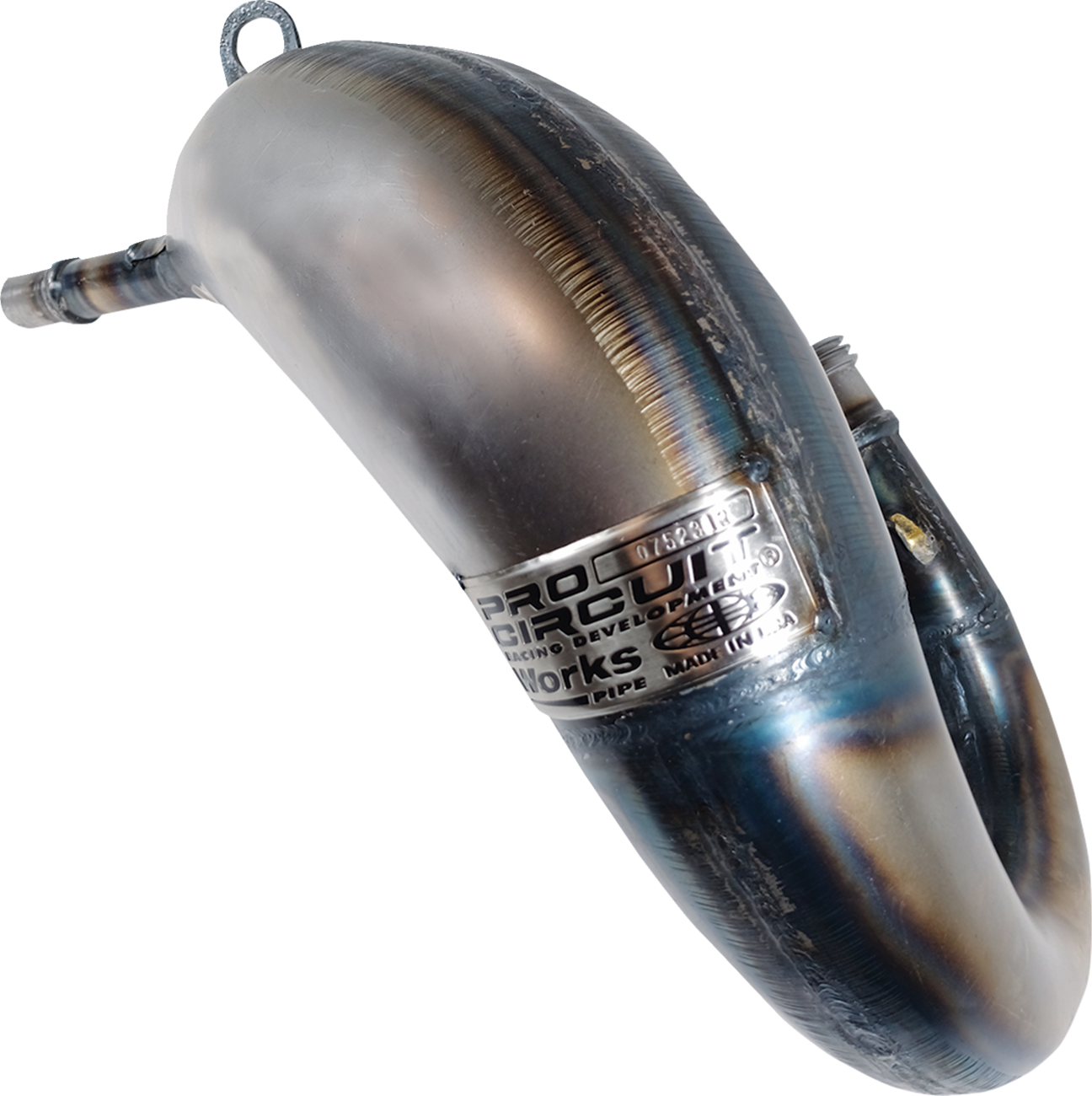 PRO CIRCUIT Works Pipe 0752312 high-quality American-made motorcycle exhaust system, shown on a bike.
