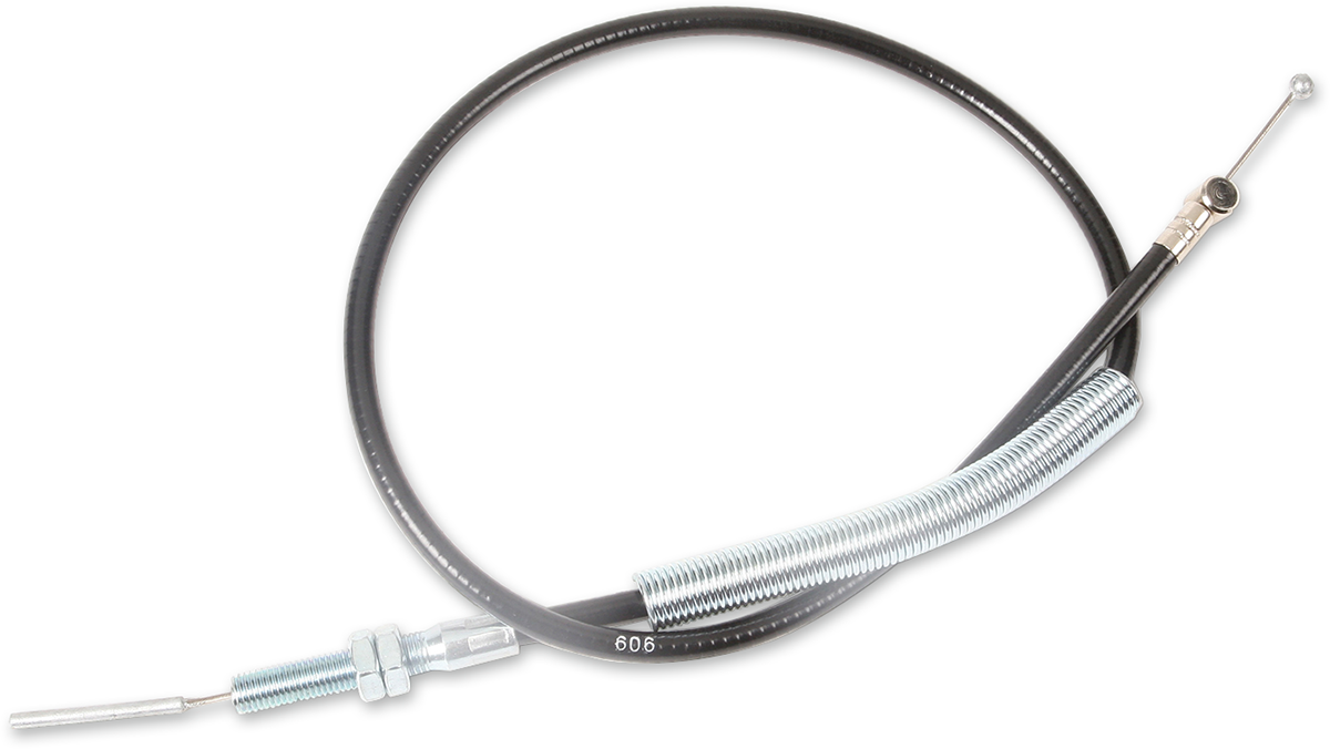 Universal throttle cable by PARTS UNLIMITED with metal fittings and black outer casing, designed for motorcycle or ATV throttle control.