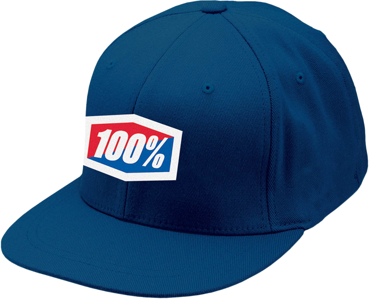 Royal blue Flexfit® hat by Bill's Exhausts, small/medium size, featuring a structured cap with a curved brim and embroidered logo.