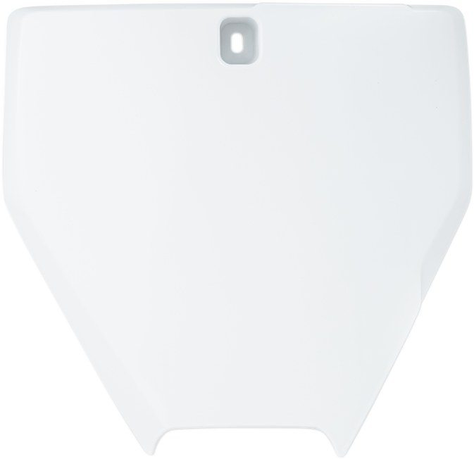 Acerbis front number plate in white for motorcycle, showcasing the body style and mounting points, branded by Bill's Exhausts.