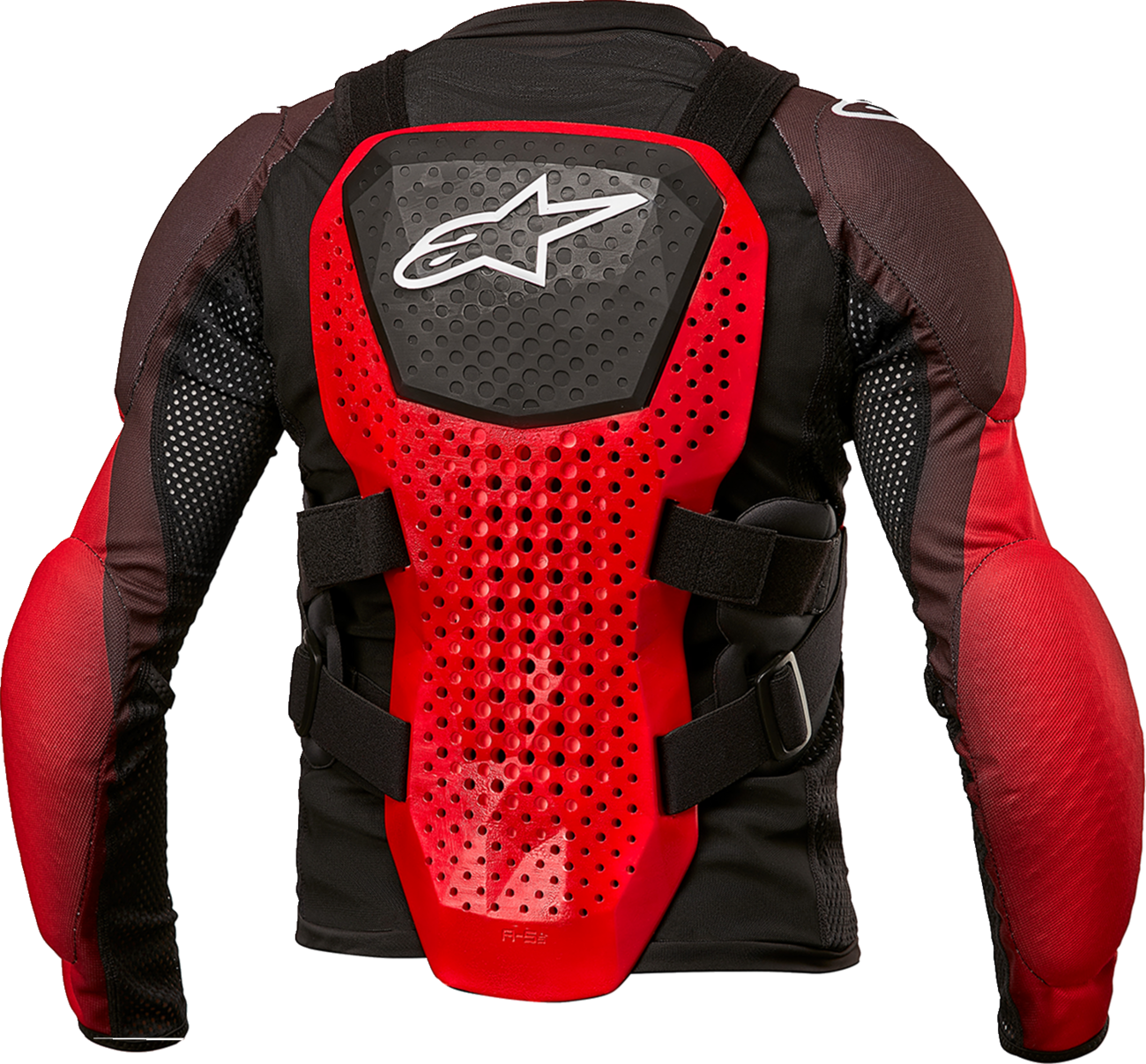 Alpinestars Youth Bionic Tech motorcycle jacket in black, white, and red with protective armor, size L/XL.
