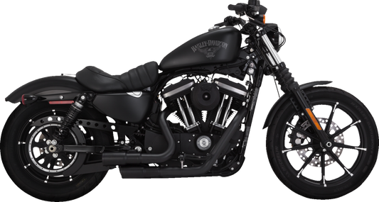 VANCE & HINES Mini Grenades exhaust system in matte black with chrome tips, designed for motorcycle performance and style.