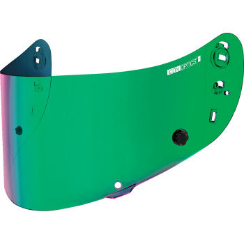 Bill's Exhausts ICON Tracshield™ Cashmoney Green for Airframe Pro, Airform, and Airmada helmets, featuring a vivid green design.