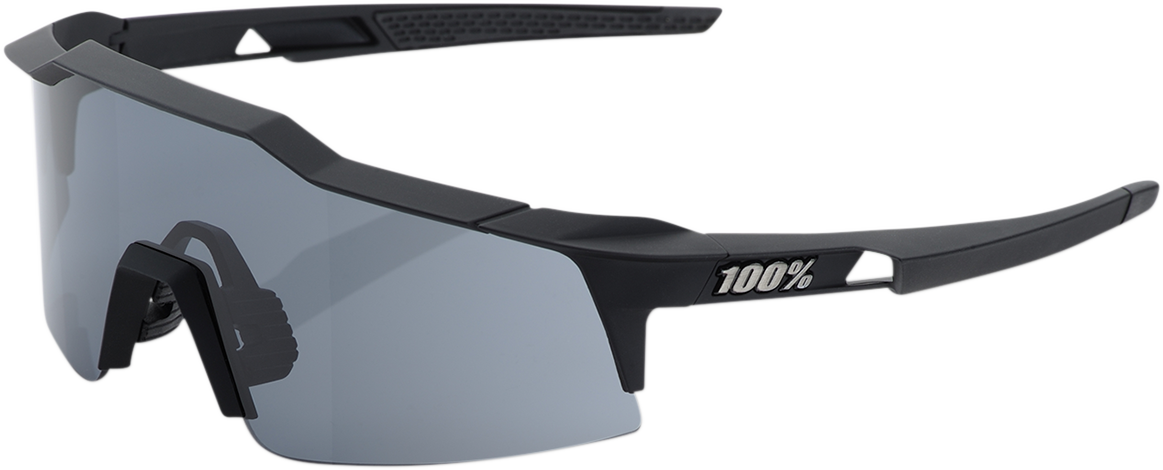 Bill's Exhausts Speedcraft XS sunglasses in black with smoke lenses, featuring a sleek sporty design and wraparound style.