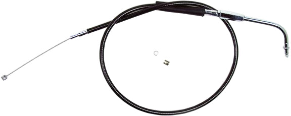 Black vinyl motorcycle throttle and clutch idle cable by Motion Pro, designed for precise control and durability.