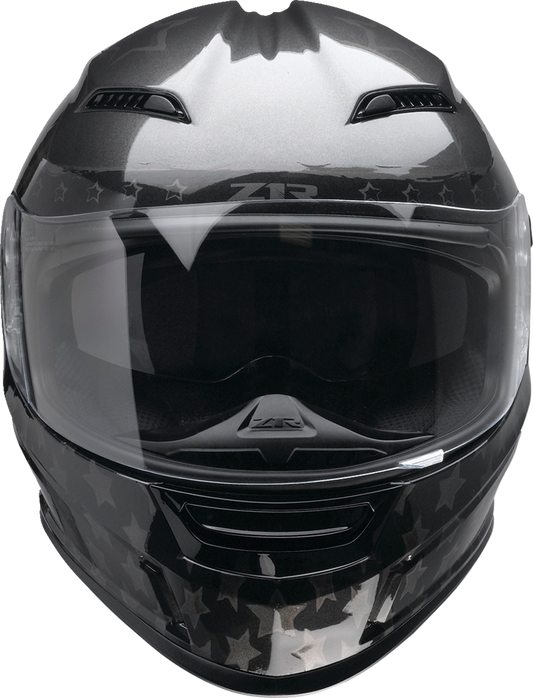 Z1R, Z1R Jackal Helmet Patriot Stealth XL by Z1R – Aerodynamic Motorcycle Helmet with Anti-Fog Shield and Drop-Down Sun Visor