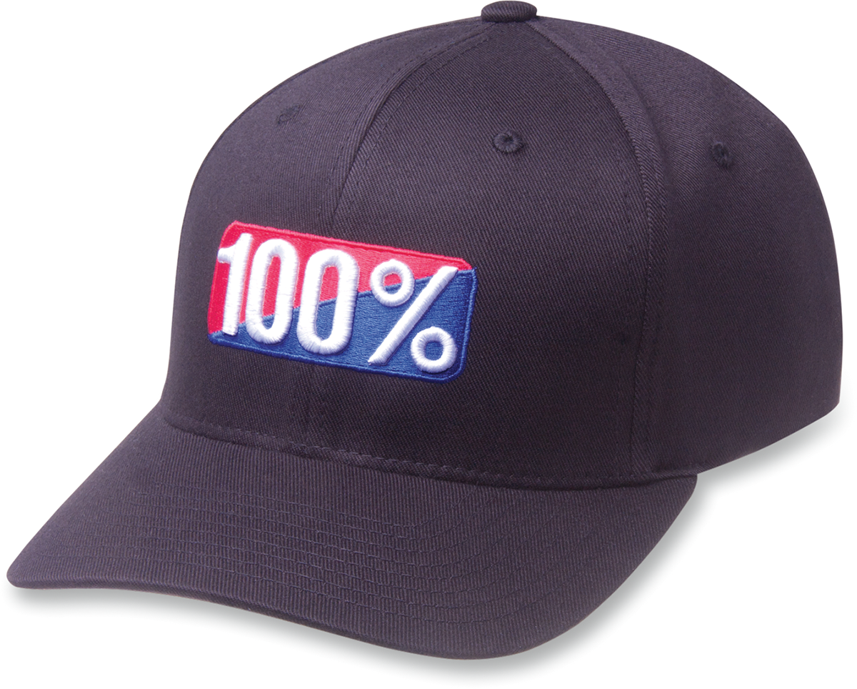 Black Classic Flexfit® hat by Bill's Exhausts, small/medium size, with curved brim and embroidered logo on front.
