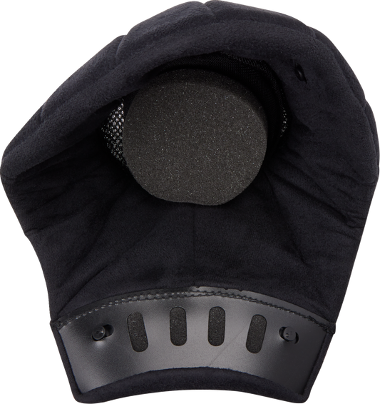 Black AGV X101 replacement liner in 2XL size, showing its padded interior and secure fit for motorcycle helmet comfort.