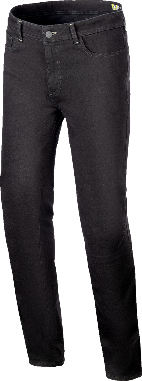 Alpinestars Cult-8 stretch denim pants for men in black, US 38 / EU 54, featuring a fitted design and denim fabric.
