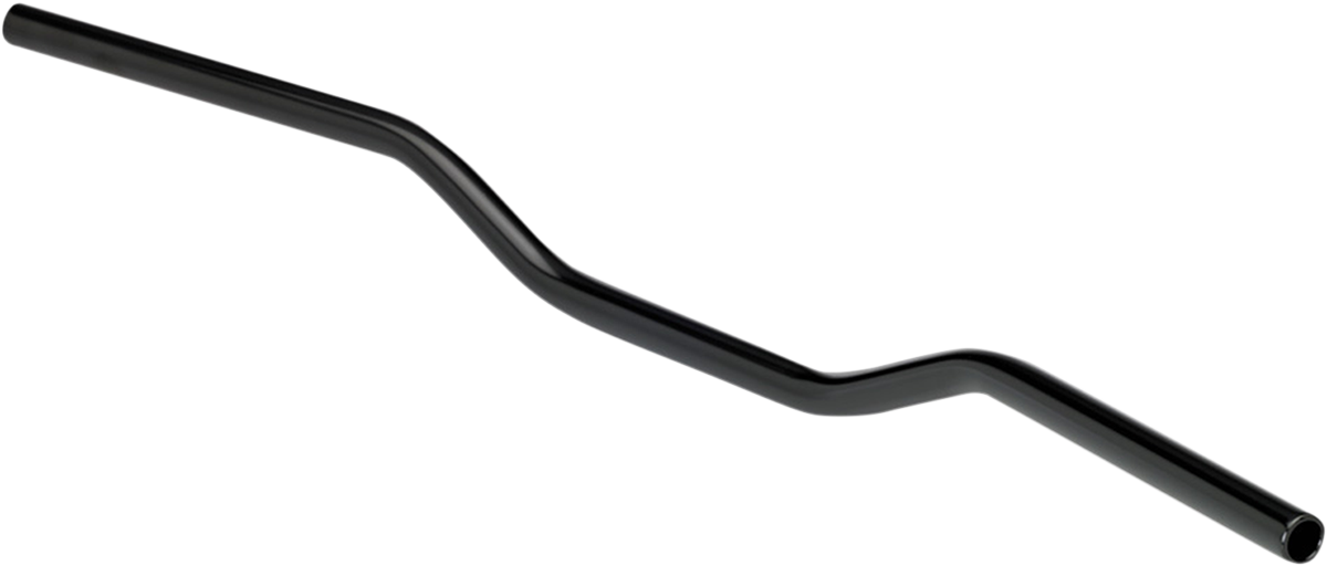 Black BILTWell Tracker 7/8-inch handlebar for motorcycles, showcasing the sleek, curved metal design with mounting points.