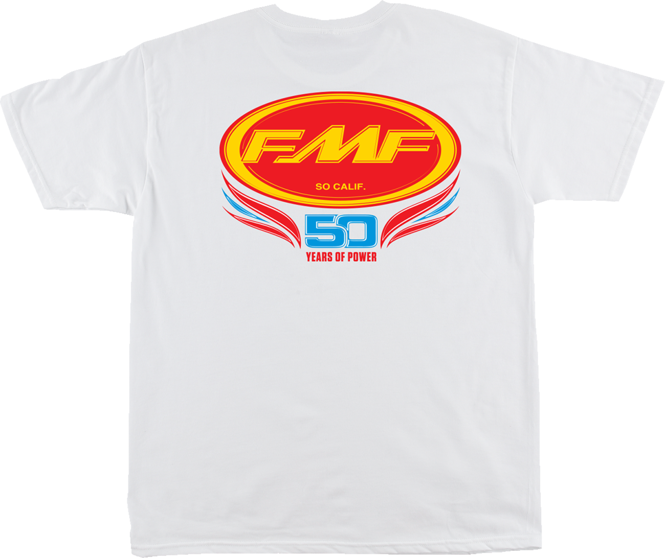 White FMF Since '73 T-shirt in large size, featuring the FMF logo and branding on front, casual fit, and comfortable fabric.