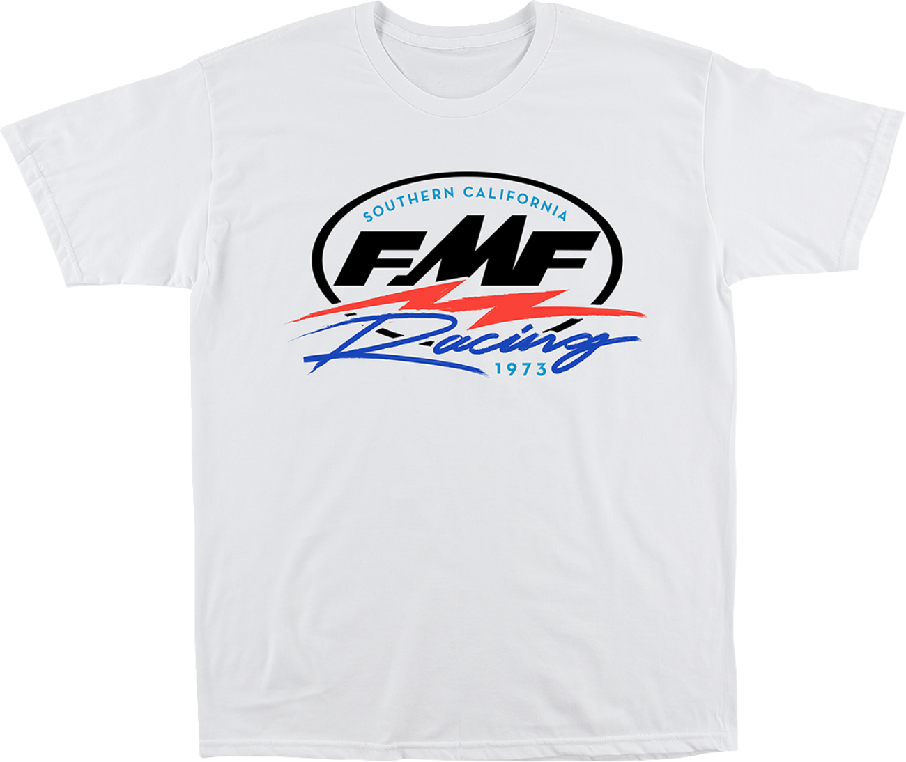 White FMF Zip T-Shirt in medium size, featuring a front zipper and casual fit, made by FMF.