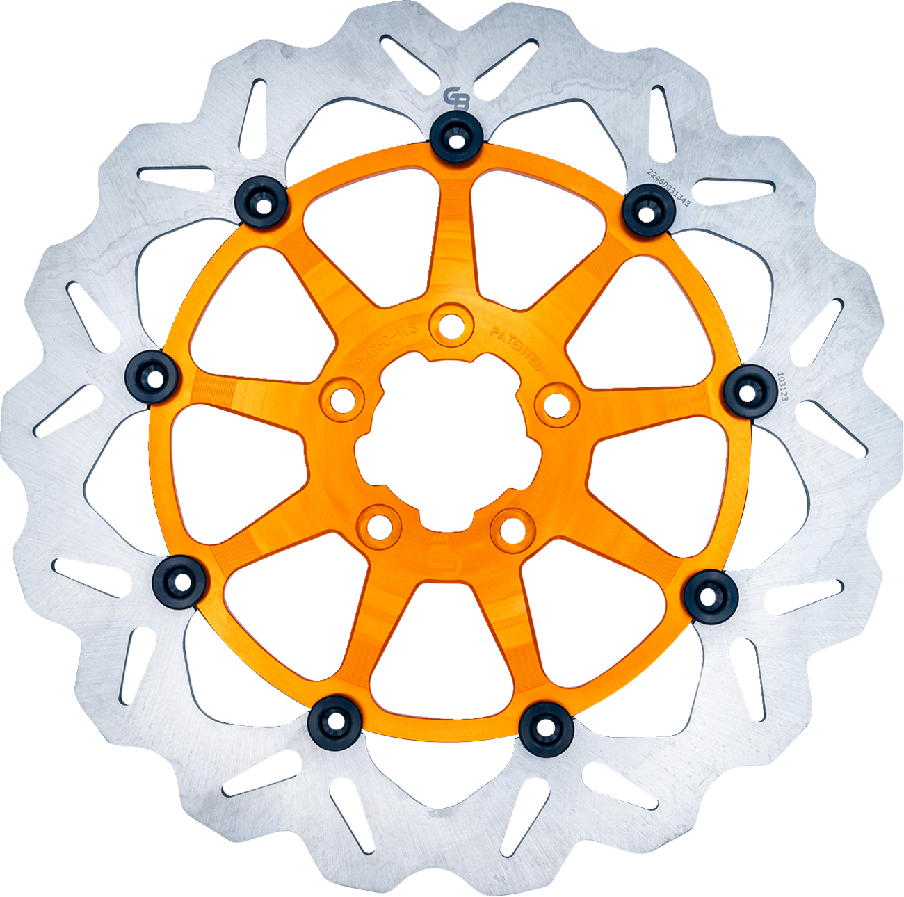 GBRAKES Front Brake Rotor - Orange DF680CWS-O