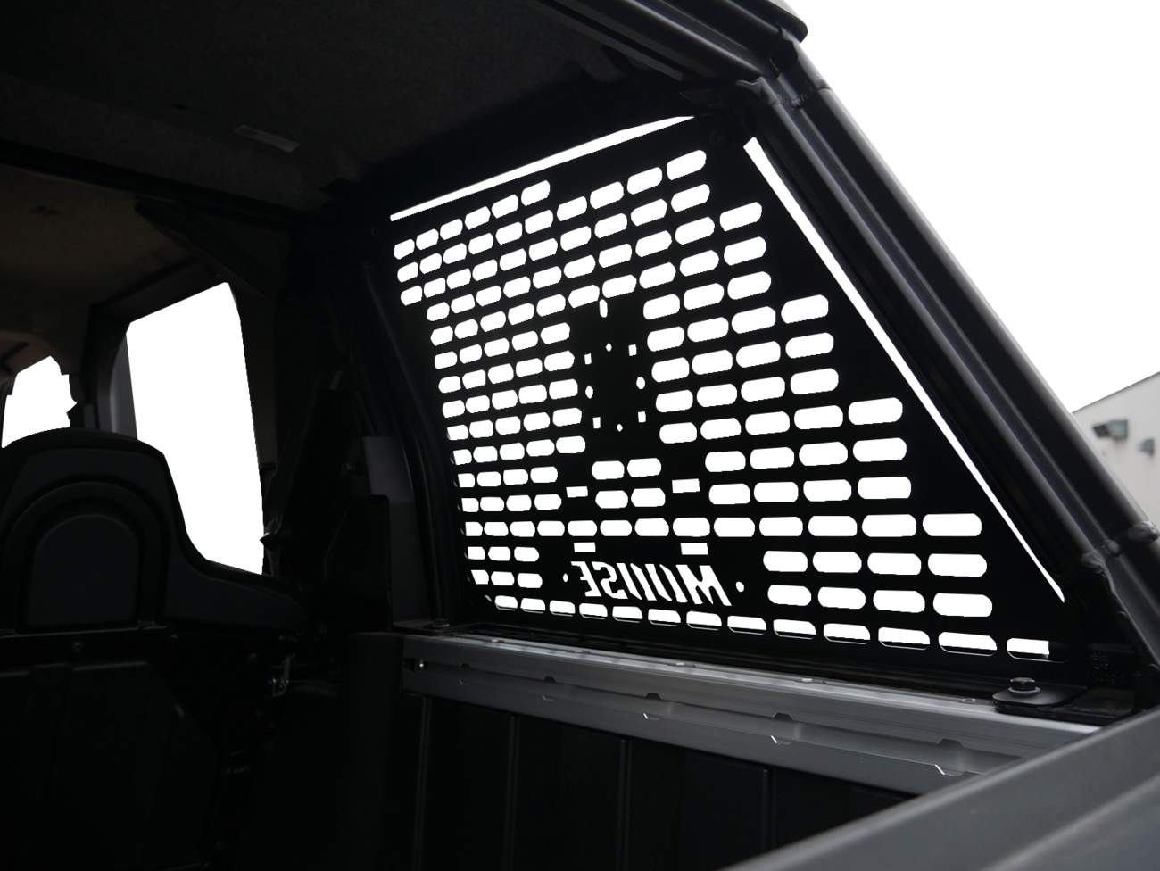 Moose Offroad rear window Molle panels for Polaris PFD3049PF, durable black storage accessory with multiple attachment points