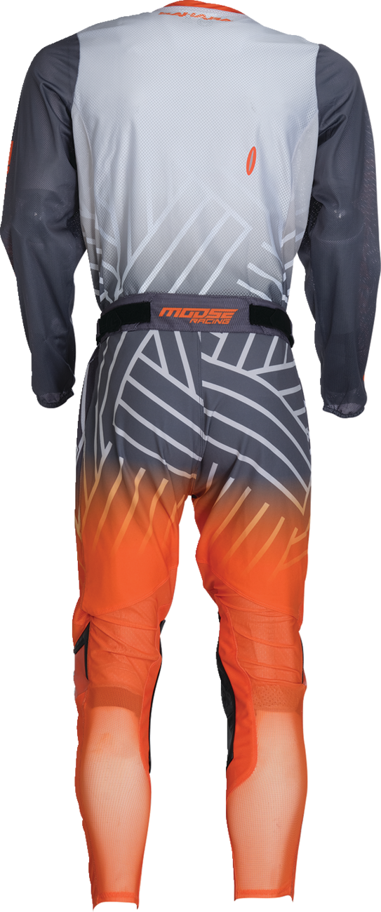 Moose Offroad Sahara Jersey in small gray and orange, lightweight ventilated polyester mesh for off-road riding comfort.