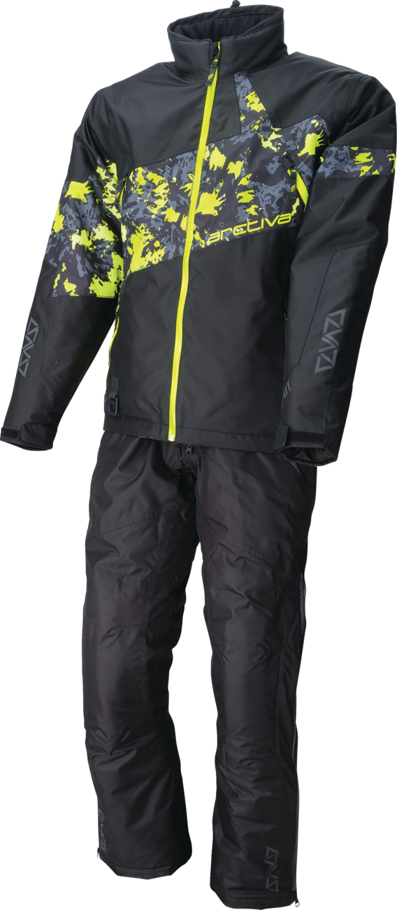 ARCTIVA Pivot 7 Insulated Jacket 2XL - Waterproof Camo Black & Hi-Vis with 200g Insulation