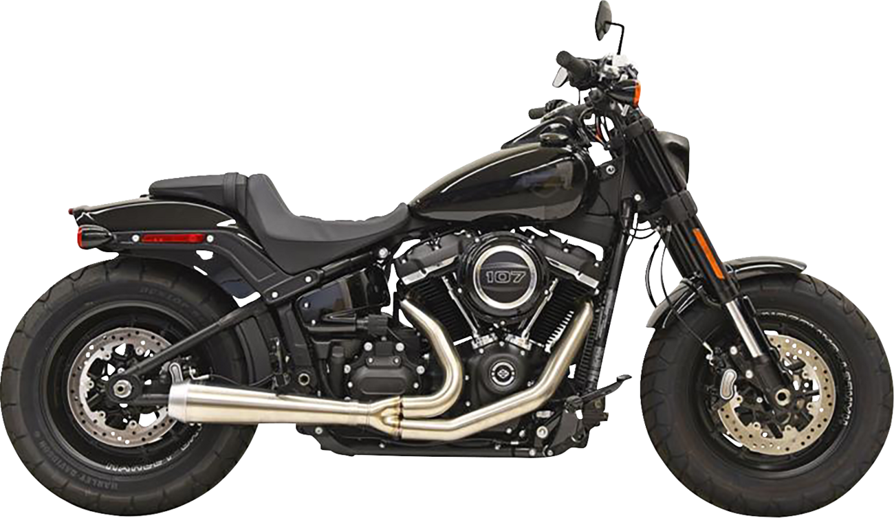 BASSANI XHAUST Road Rage III 2-Into-1 motorcycle exhaust system in stainless steel with part number 1S72SSE, shown from side angle.