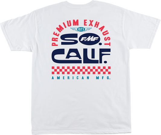 FMF white loose T-shirt made of soft spun cotton with graphic design, size XL, style SP24118910WHTXL