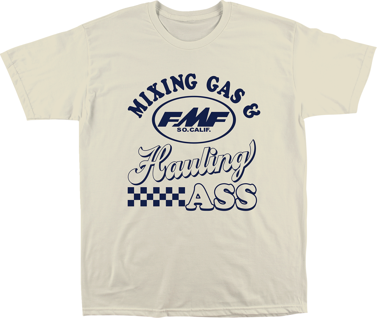 FMF Heritage T-Shirt in natural color, small size, featuring classic FMF logo design on front.